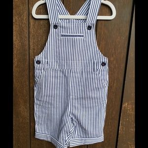Jacadi Paris Toddler Blue Striped Overalls